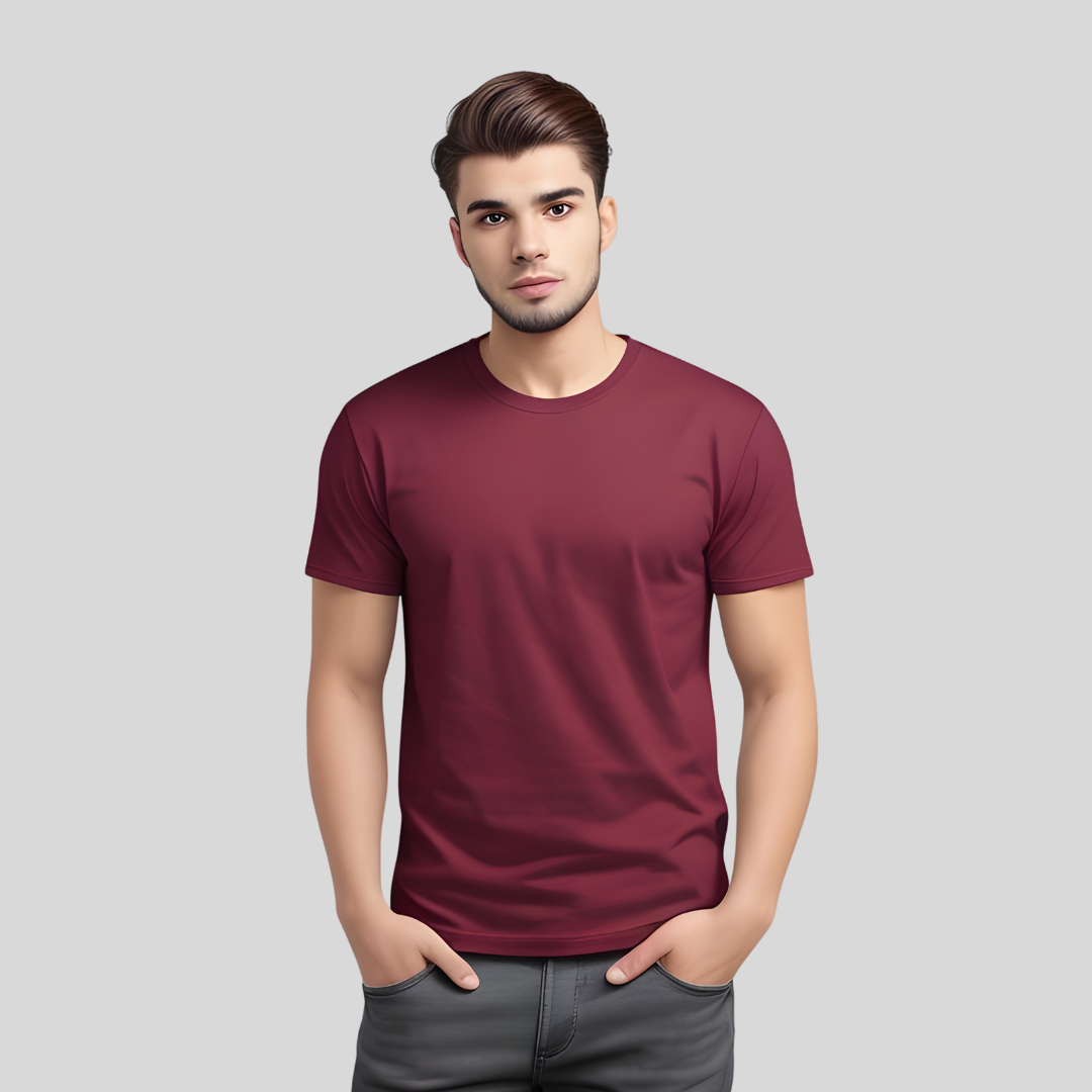 Maroon premium regular fit t-shirt