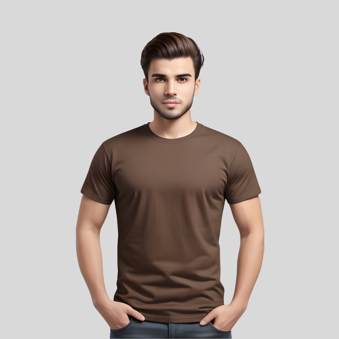 Brown premium regular fit t-shirt